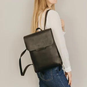 Brown Leather Backpack,Laptop Travel Rucksack Leather