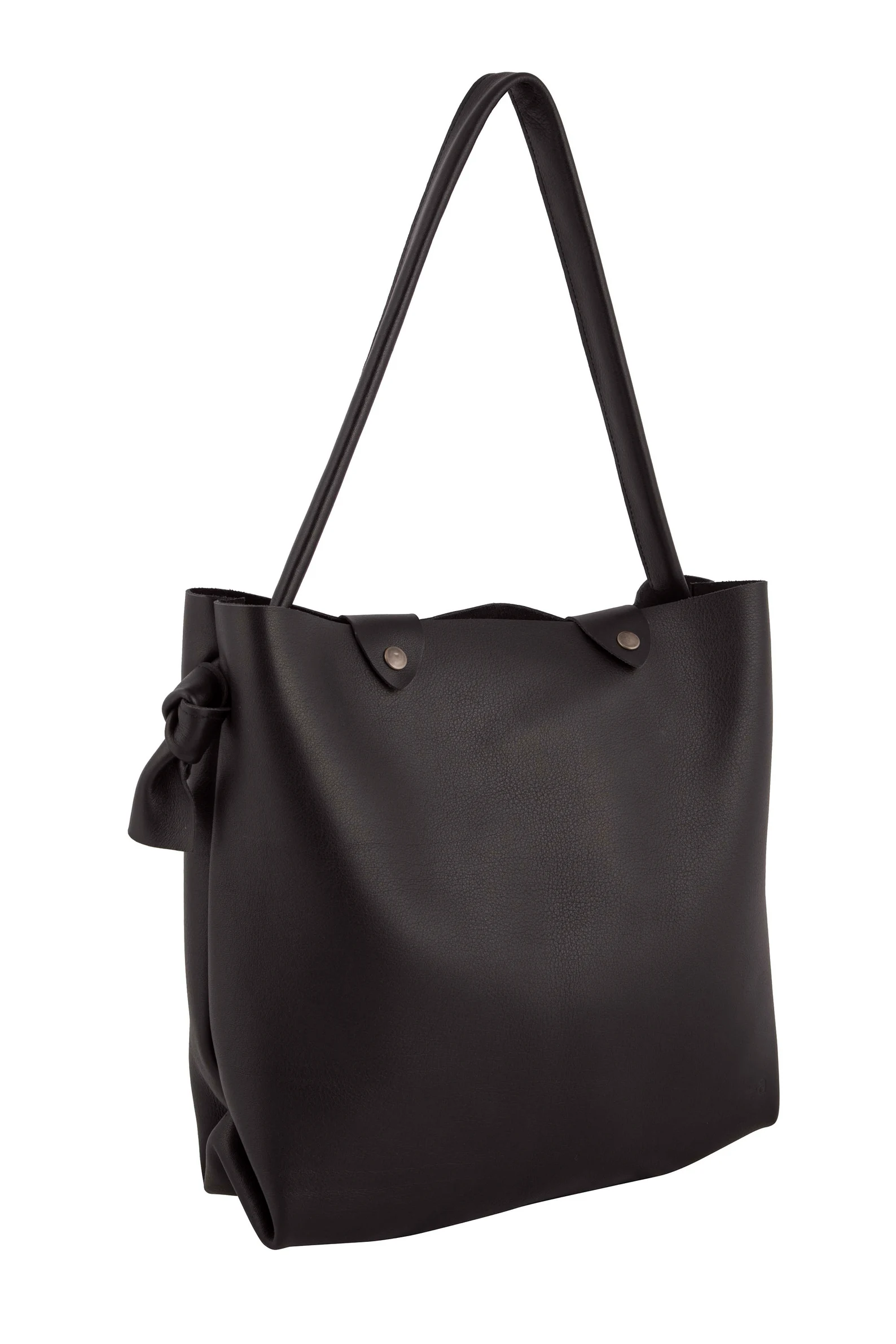 Leather bag for women, grained black leather - Image 4