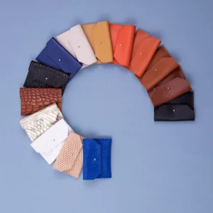 Leather card holder, small leather goods, unisex model