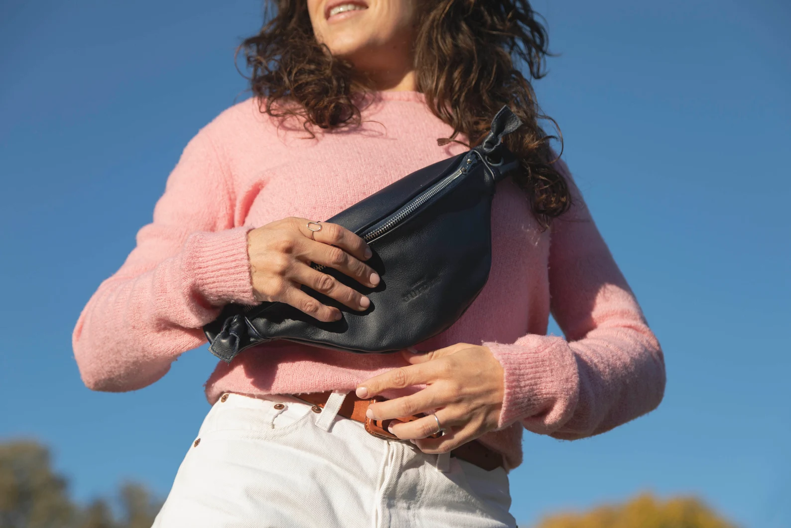 Leather belt bag for women - Image 7