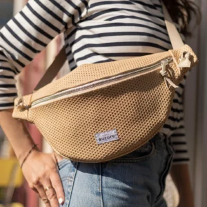 Alternative view of XL banana bag, chest bag, Coral colored belt bag