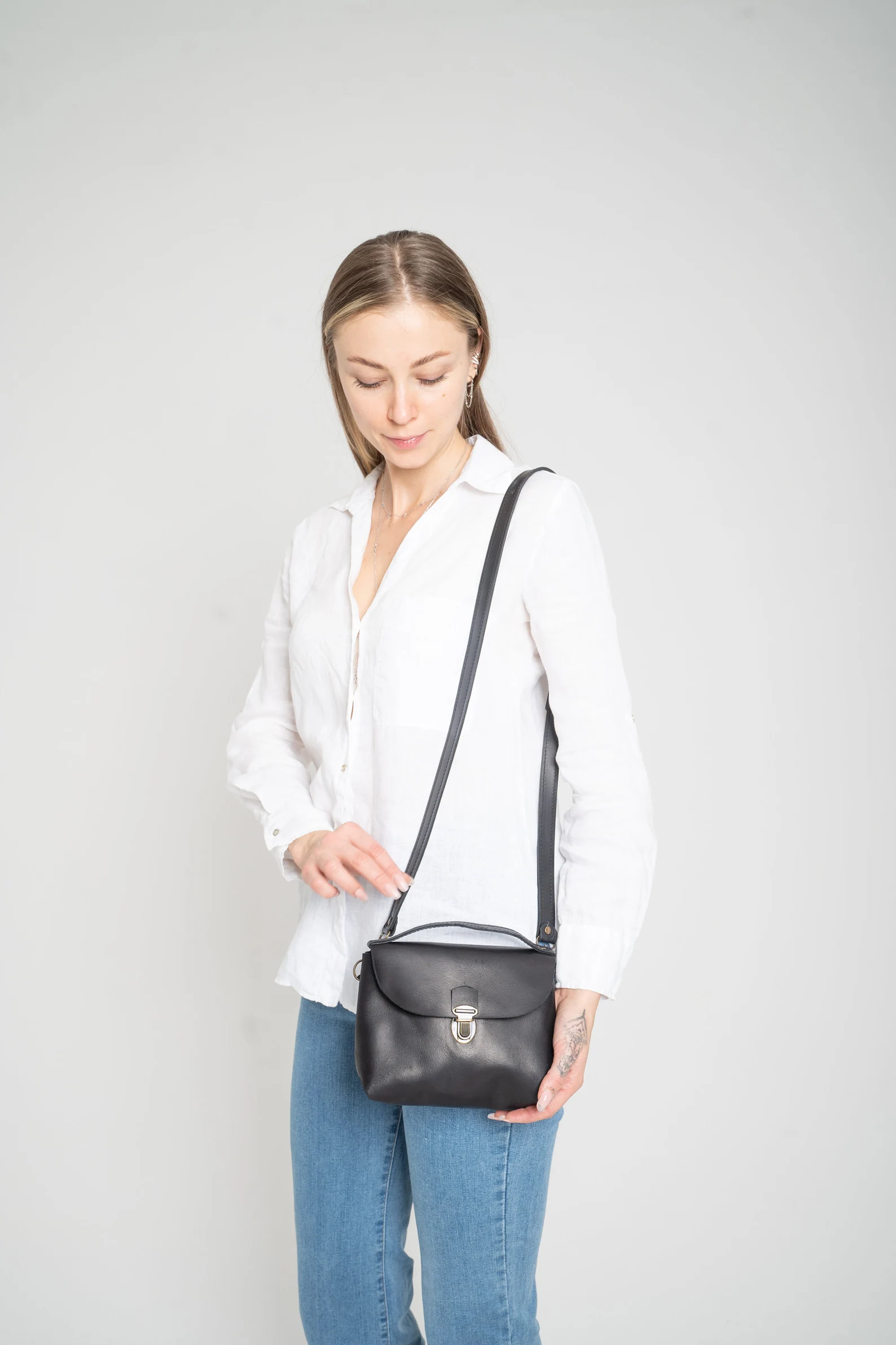 Mini Leather crossbody bag,Women city Bag - Image 4