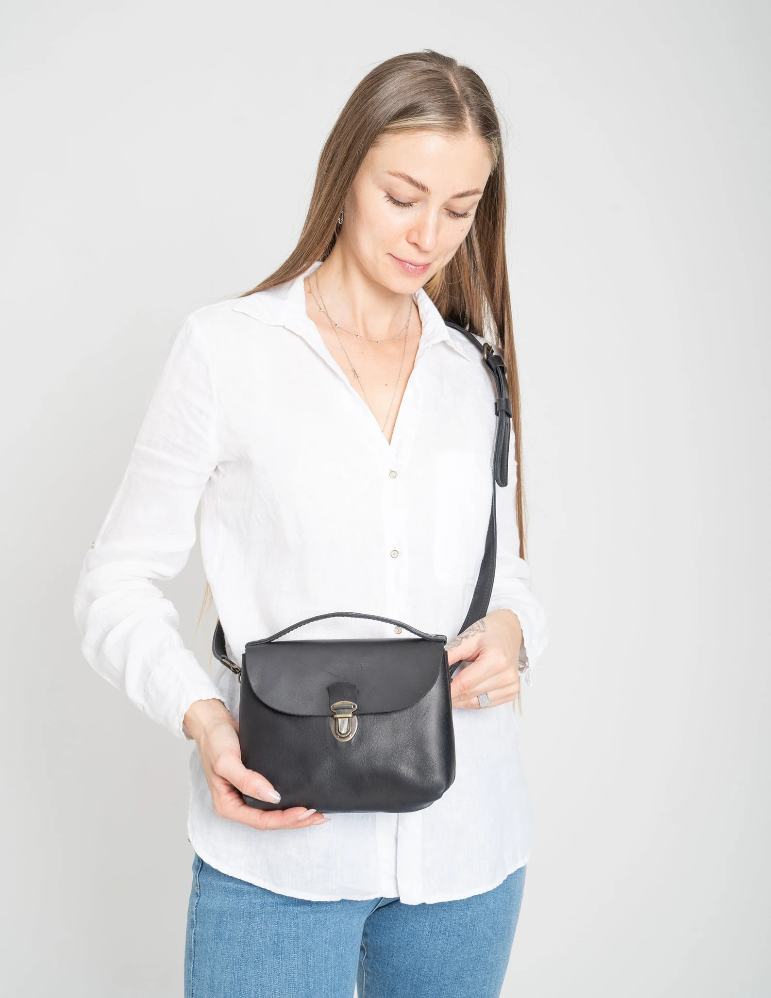 Mini Leather crossbody bag,Women city Bag - Image 3