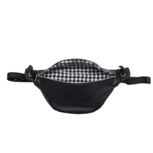 Alternative view of XL fanny pack, chest bag, black leather