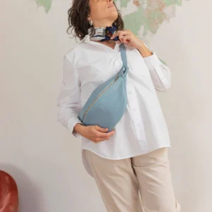 Leather fanny pack for women