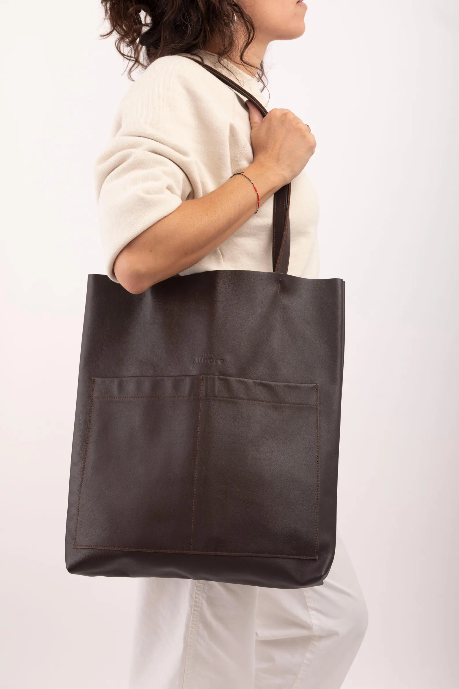 Leather tote bag for women - Image 2