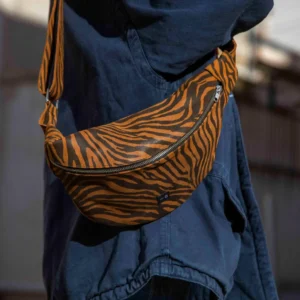 Alternative view of Nina Belt Bag in Grain Suede Calfskin - Brown Zebra