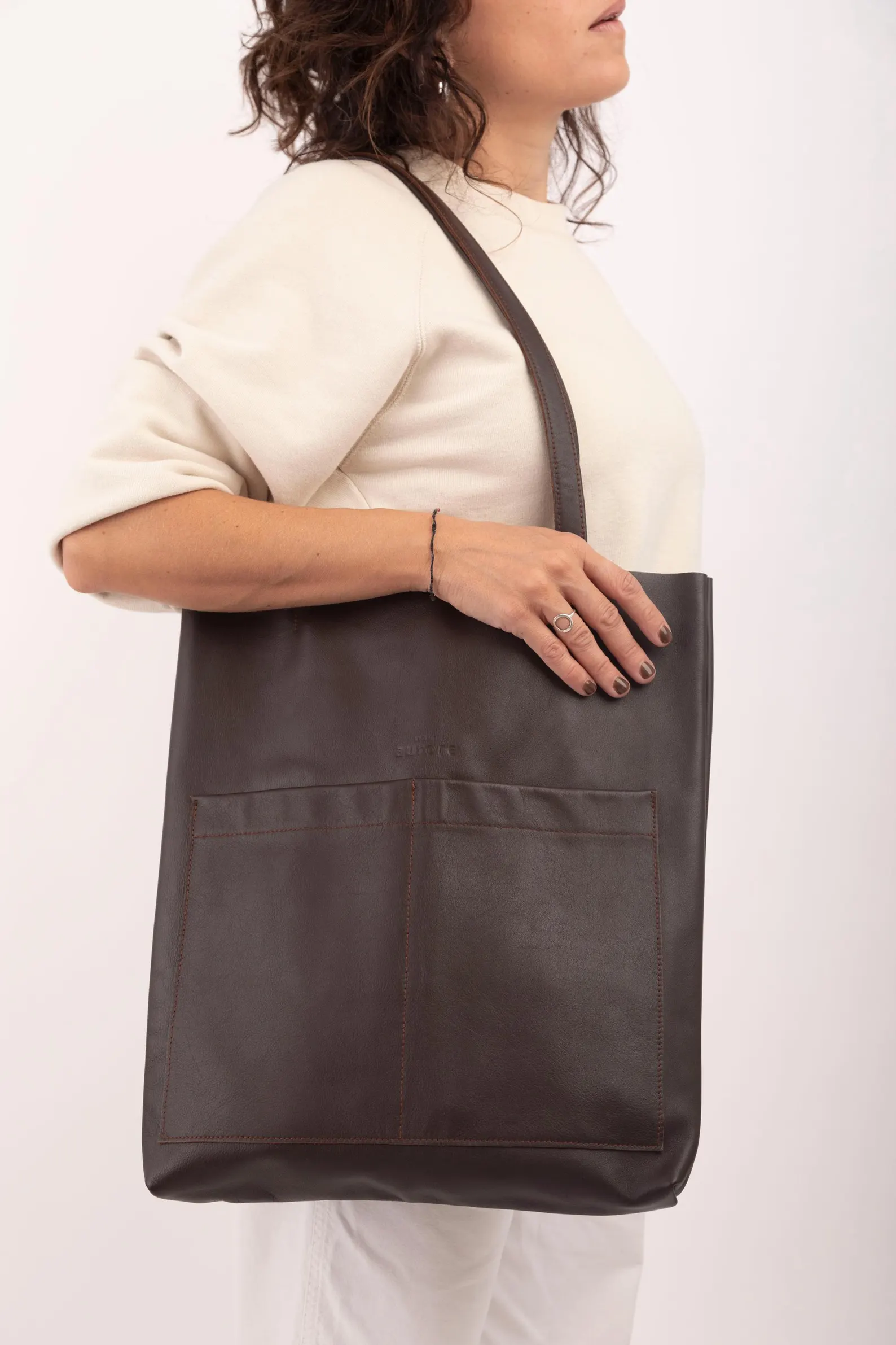 Leather tote bag for women - Image 4