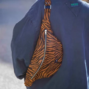 Nina Belt Bag in Grain Suede Calfskin - Brown Zebra