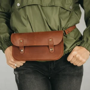 Alternative view of Leather Belt Bag Leather Fanny Pack Crossbody Bag