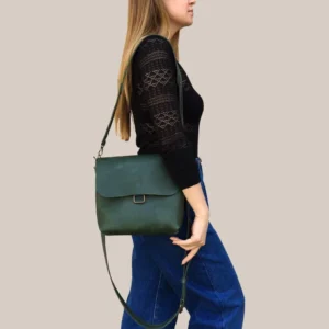 Green Leather Crossbody Bag Women Shoulder Bag Mini Bag