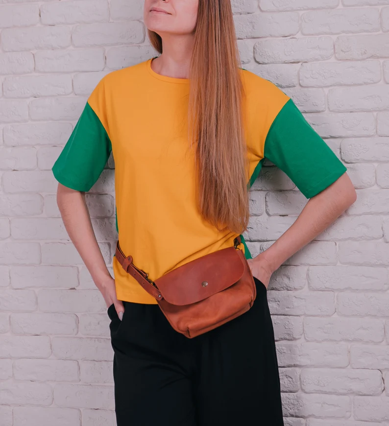 Leather Belt Bag Leather Fanny Pack Crossbody Bag