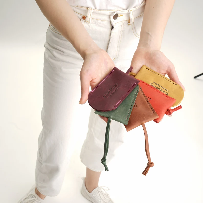 Leather key holder, keychain, handmade key case - Image 7