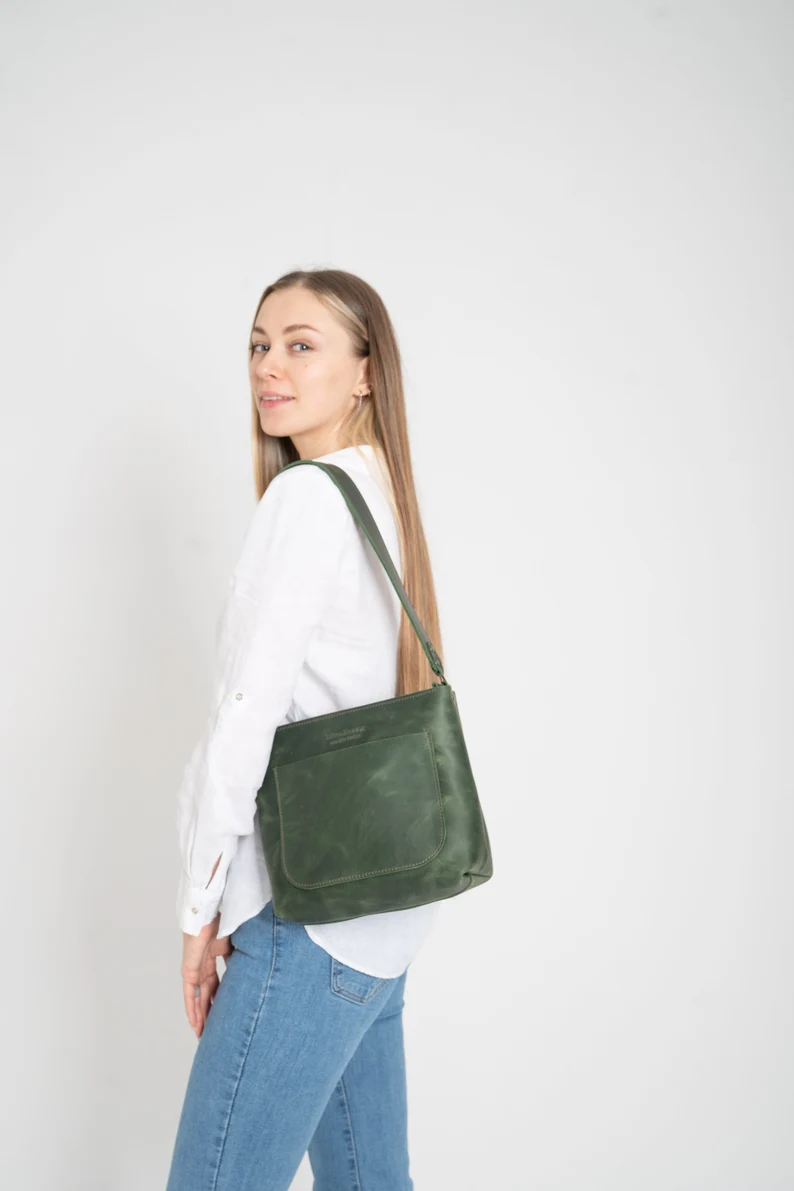 Black Leather Crossbody Bag Women Shoulder Bag Mini Bag - Image 10