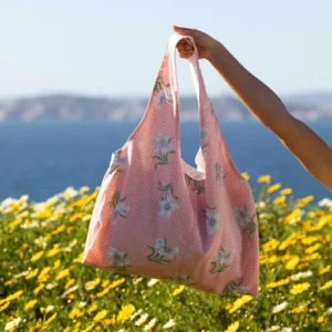 Marthe tote bag - vintage pink floral fabric